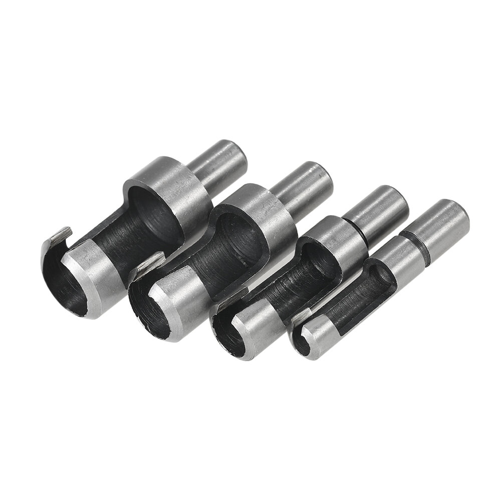 4PCS Claw Corkscrew 6/8/10/13mm Carbon Steel Wood Plug Hole Cutter Drill Bit Set