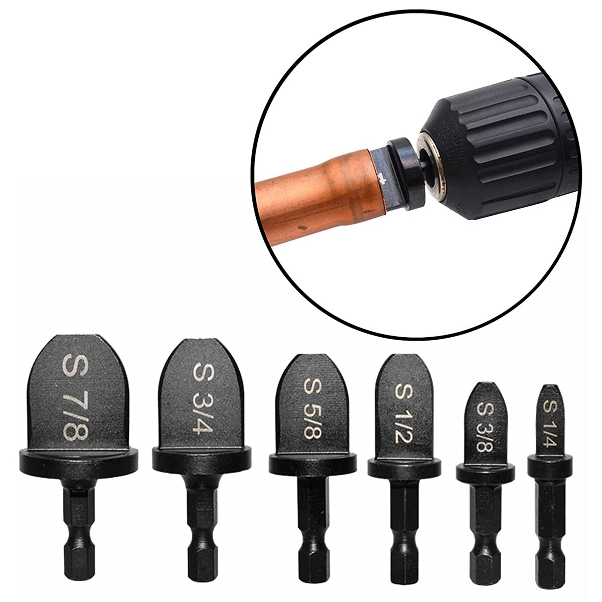 6PCS Repairing Set Air Conditioner Copper Tube Expander Swaging Tool Manual Copper Pipe Swage Too Expander Drill Bit Soft Copper