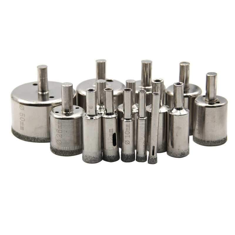 15PCS 15mm-50mm Diamond Drill Bits Hole Saw Diamond Drill Bit Set For Diamond Coating Carbon Steel For Glass Ceramics Porcelain