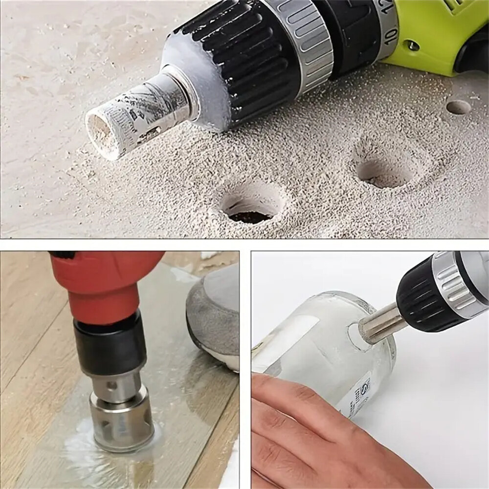 15PCS 15mm-50mm Diamond Drill Bits Hole Saw Diamond Drill Bit Set For Diamond Coating Carbon Steel For Glass Ceramics Porcelain