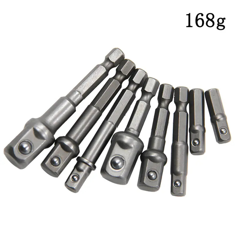 8PCS Set Of Electric Screw Wind Batch Conversion Joint Transfer Rod 1/2 Screwdriver Square Head 3/8 1/4 Hexagonal Rod