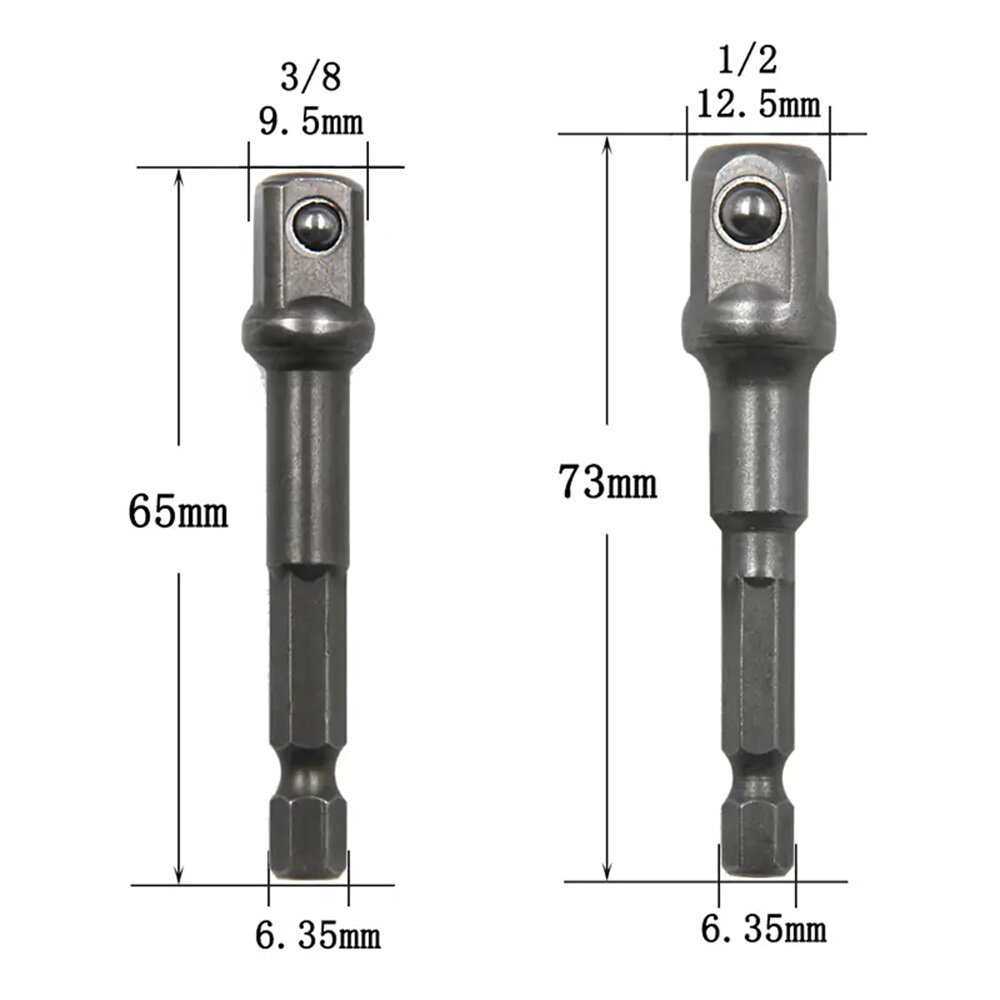 8PCS Set Of Electric Screw Wind Batch Conversion Joint Transfer Rod 1/2 Screwdriver Square Head 3/8 1/4 Hexagonal Rod