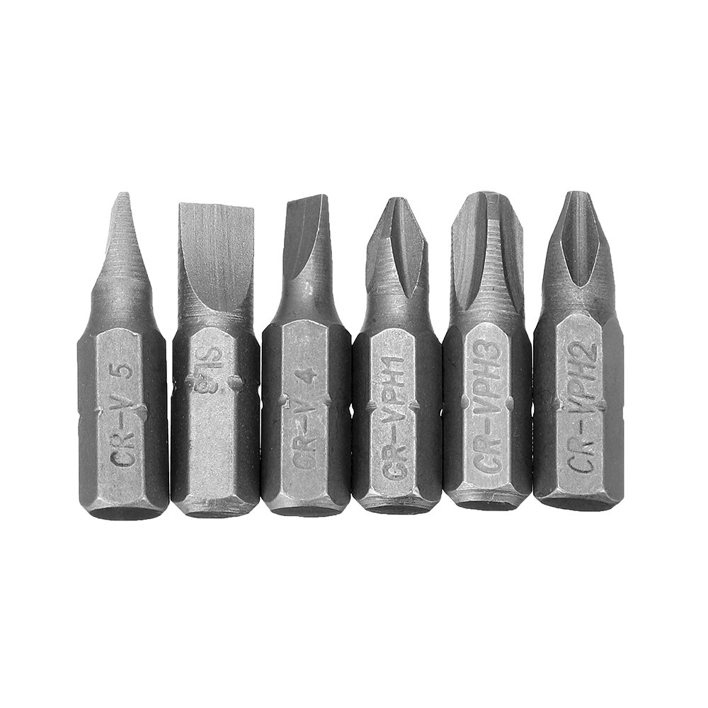 7PCS Precision Screwdriver Bit Set with 25mm Length PH1 PH2 PH3 SL4 SL5 SL6 Bits and 60mm Extension Bar Universal CRV Material C