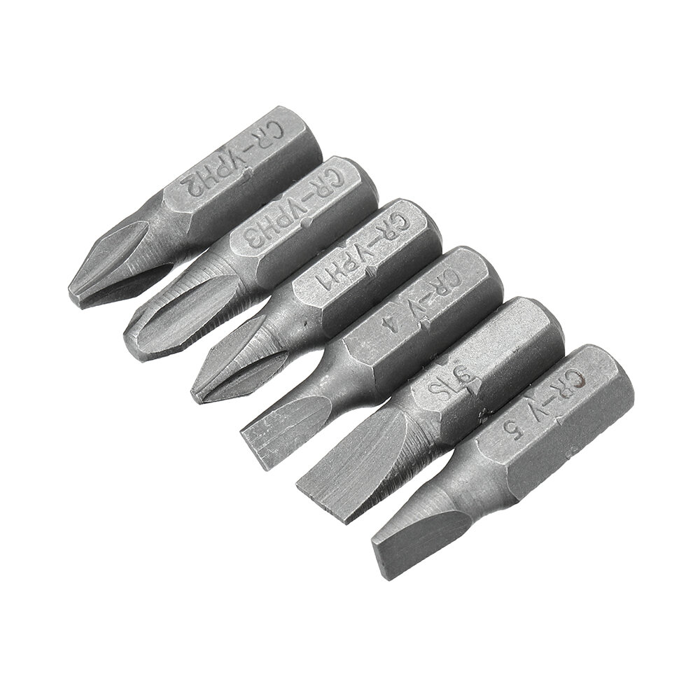 7PCS Precision Screwdriver Bit Set with 25mm Length PH1 PH2 PH3 SL4 SL5 SL6 Bits and 60mm Extension Bar Universal CRV Material C