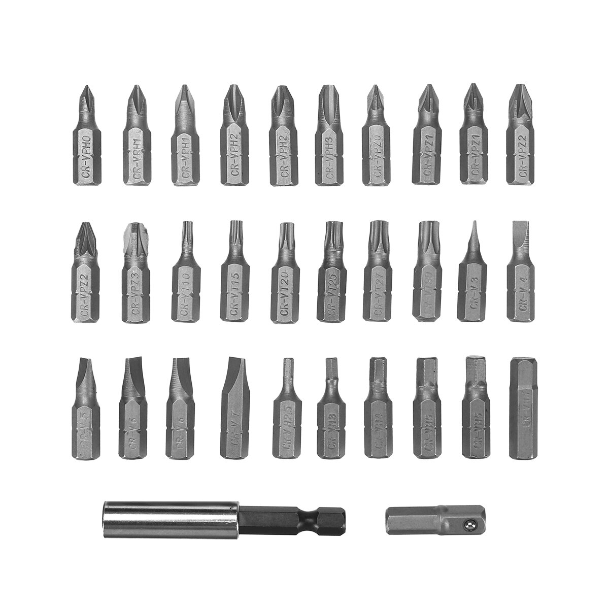 31PCS Drill Bits Set with PH PZ SL H T Sizes and 60mm Extension Rod in Durable Plastic Case Versatile Heavy-Duty and Ideal for A