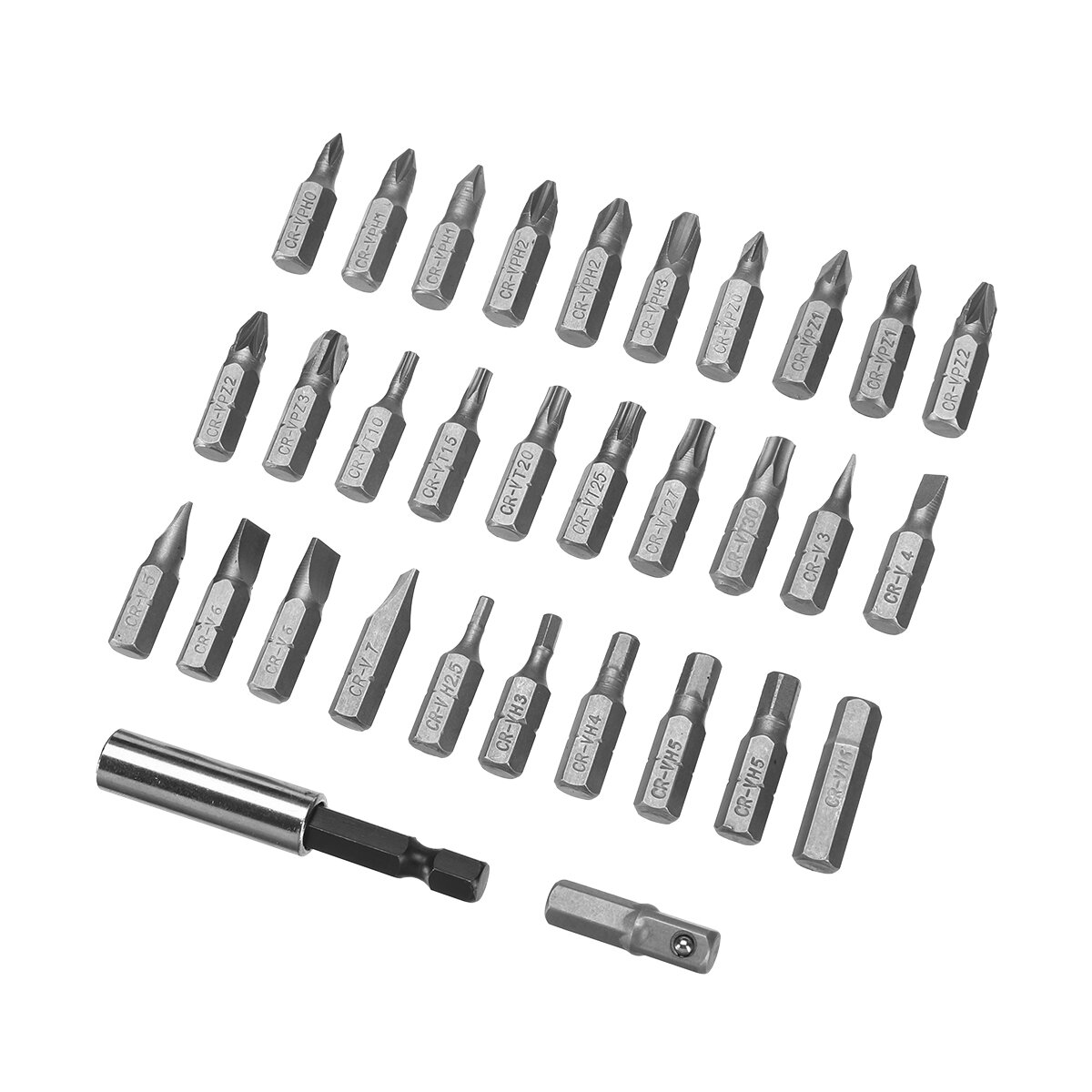 31PCS Drill Bits Set with PH PZ SL H T Sizes and 60mm Extension Rod in Durable Plastic Case Versatile Heavy-Duty and Ideal for A