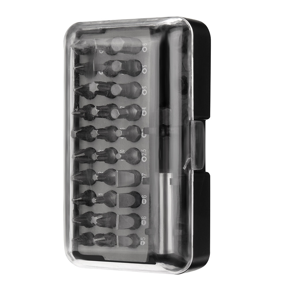 31PCS Drill Bits Set with PH PZ SL H T Sizes and 60mm Extension Rod in Durable Plastic Case Versatile Heavy-Duty and Ideal for A