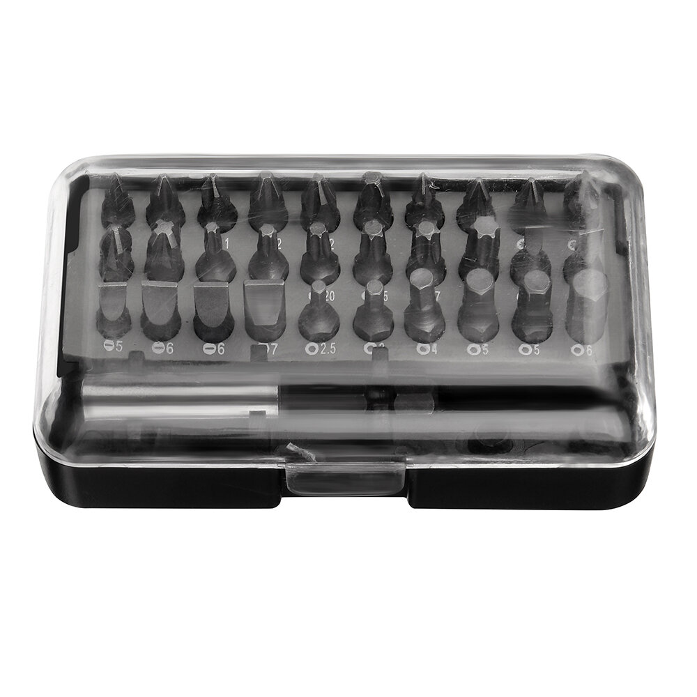 31PCS Drill Bits Set with PH PZ SL H T Sizes and 60mm Extension Rod in Durable Plastic Case Versatile Heavy-Duty and Ideal for A