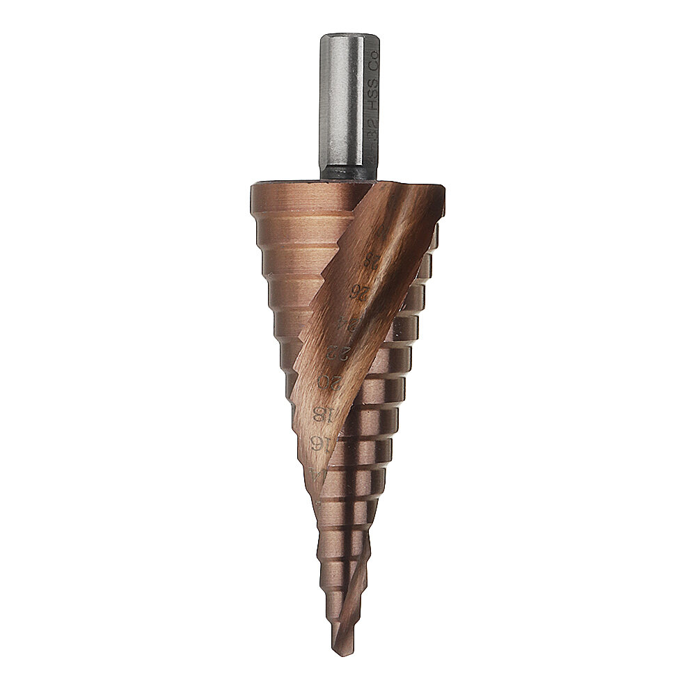 Drillpro HSS-Co M35 Cobalt Step Drill Bit Triangle Shank 4-12/4-20/4-32mm Spiral Flute Step Drill