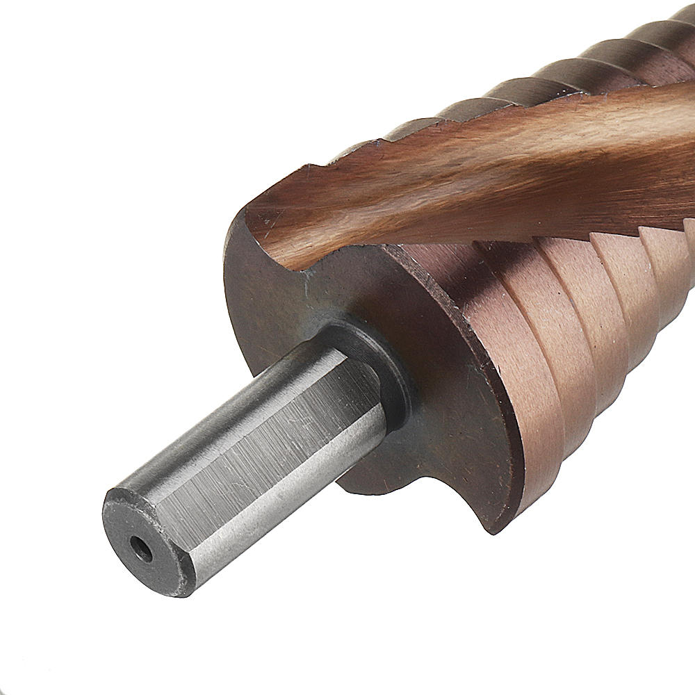 Drillpro HSS-Co M35 Cobalt Step Drill Bit Triangle Shank 4-12/4-20/4-32mm Spiral Flute Step Drill