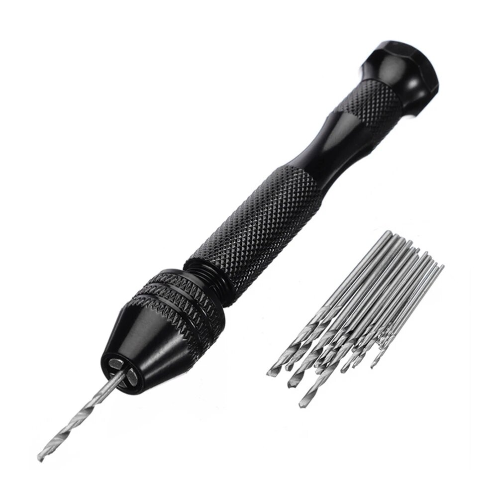 11Pcs Precision Pin Vise Micro Mini Hand Twist Drill Bits Set for Metal Wood Jewelry Delicate DIY