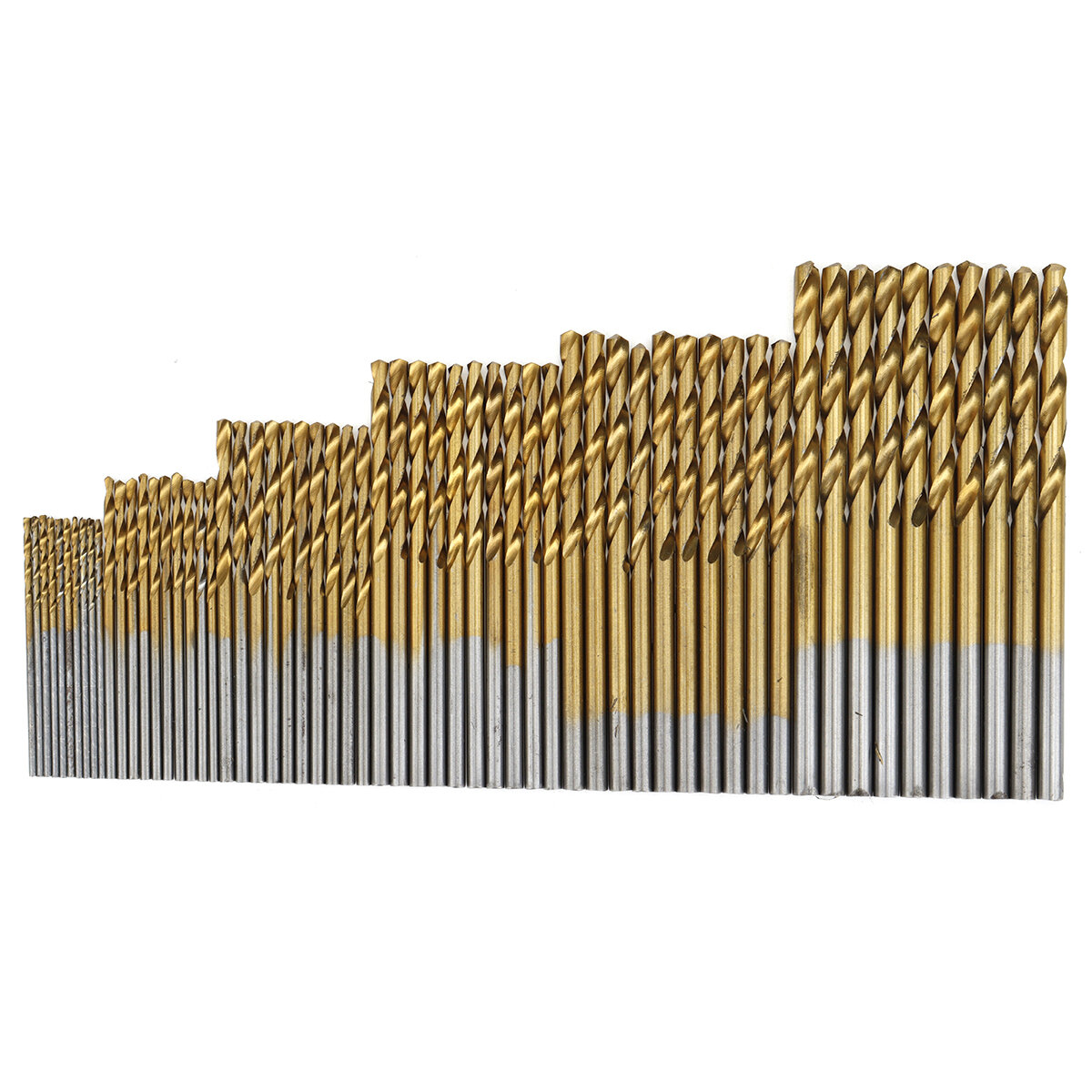 60PCS 1mm/1.5mm/ 2mm/2.5mm/3mm/3.5mm Titanium-Coated High-Speed Steel Twist Drill Bit Set Diverse Sizes Precision Crafted Drilli