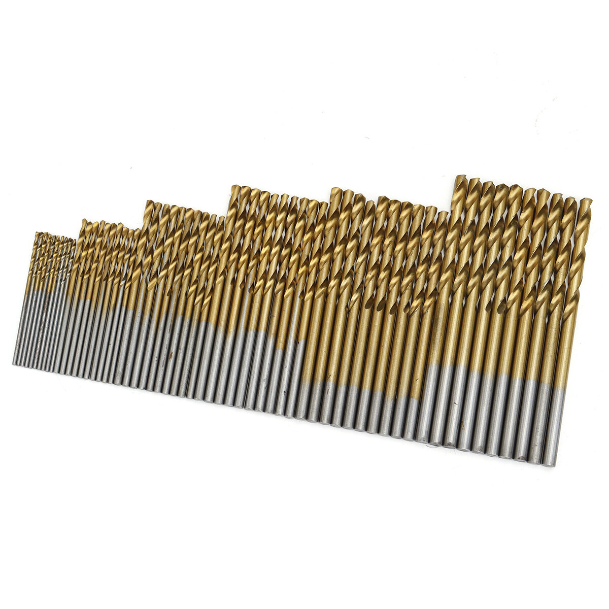 60PCS 1mm/1.5mm/ 2mm/2.5mm/3mm/3.5mm Titanium-Coated High-Speed Steel Twist Drill Bit Set Diverse Sizes Precision Crafted Drilli