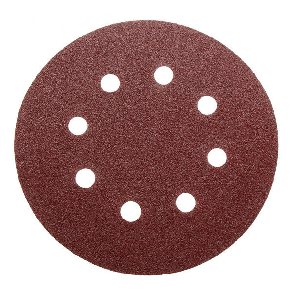 100pcs 125mm 8 Holes Abrasive Sand Discs 60-240 Grit Sanding Papers COD