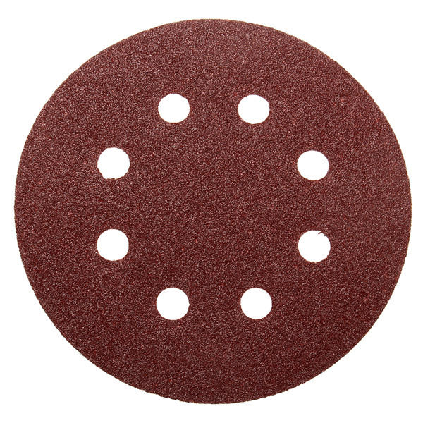 100pcs 125mm 8 Holes Abrasive Sand Discs 60-240 Grit Sanding Papers COD