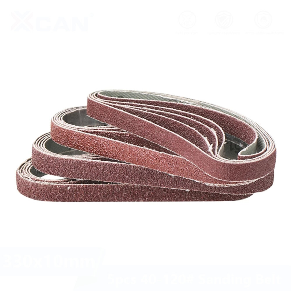 5pcs 10x330mm 40 to 120 Grit Sanding Belt for Flush Belt Machines Polishing Grind Machine