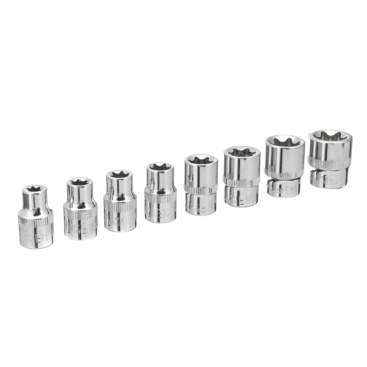 5pcs 3/8 Inch Driver Socket Set E Star Socket Metalworking Household Wrench Sockets