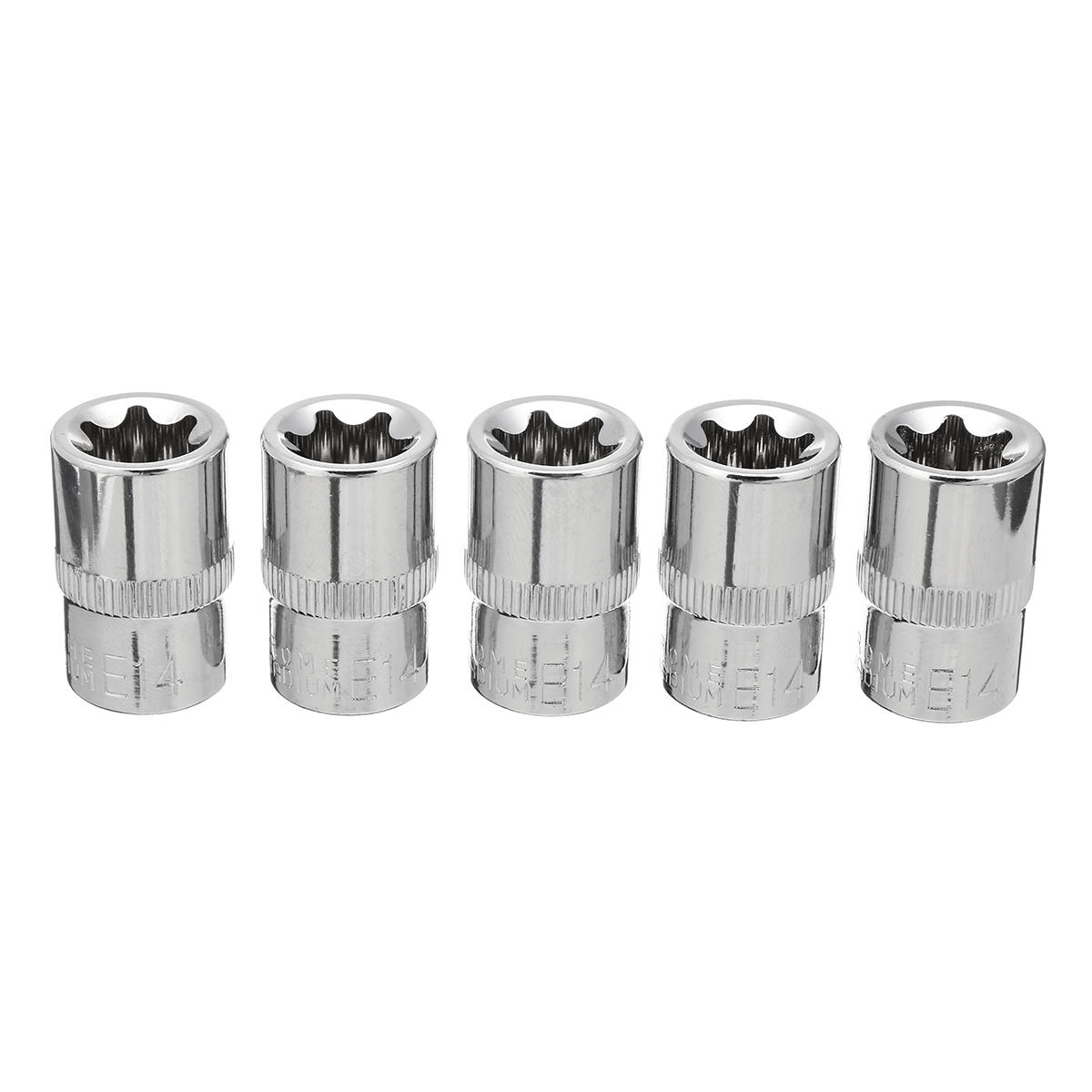 5pcs 3/8 Inch Driver Socket Set E Star Socket Metalworking Household Wrench Sockets