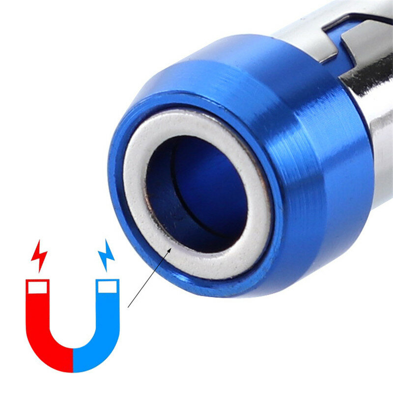 Drillpro Universal Magnetic Ring 6.35mm Screwdriver Bit Magnetic Ring Alloy Strong Magnetizer Screws Drill Bit