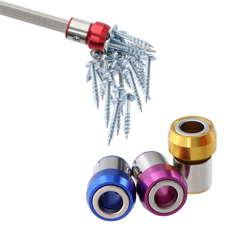 Drillpro Universal Magnetic Ring 6.35mm Screwdriver Bit Magnetic Ring Alloy Strong Magnetizer Screws Drill Bit