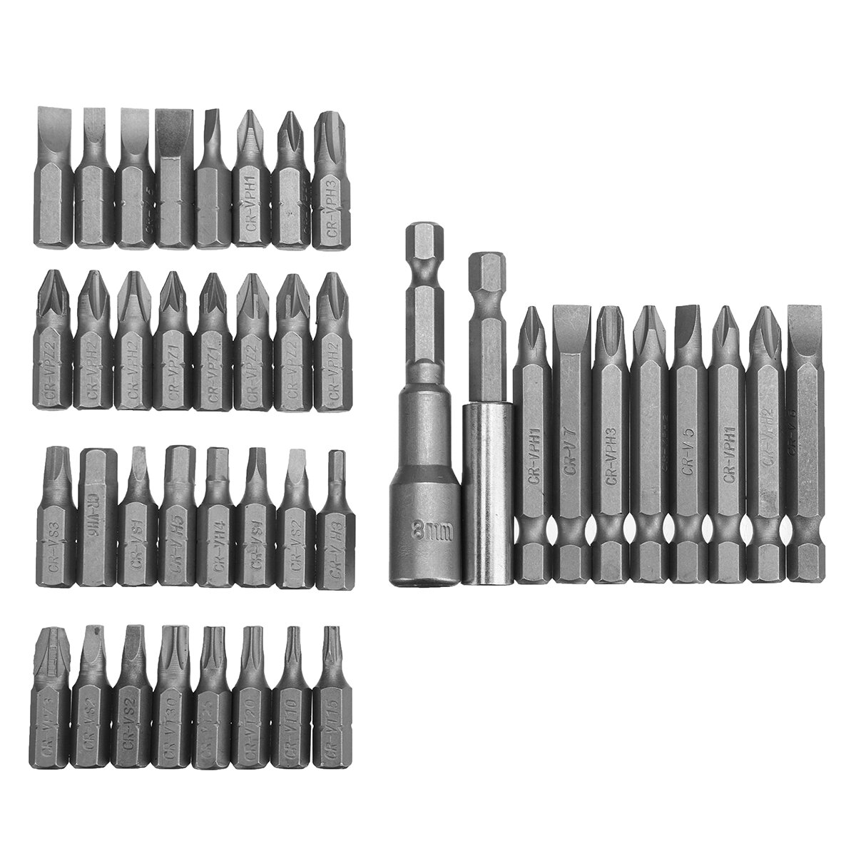 42Pcs Screwdriver Bits Set 1/4'' Hex Shank Multiple Specifications Drill Bits Power Accessories Hand Tools for Repair