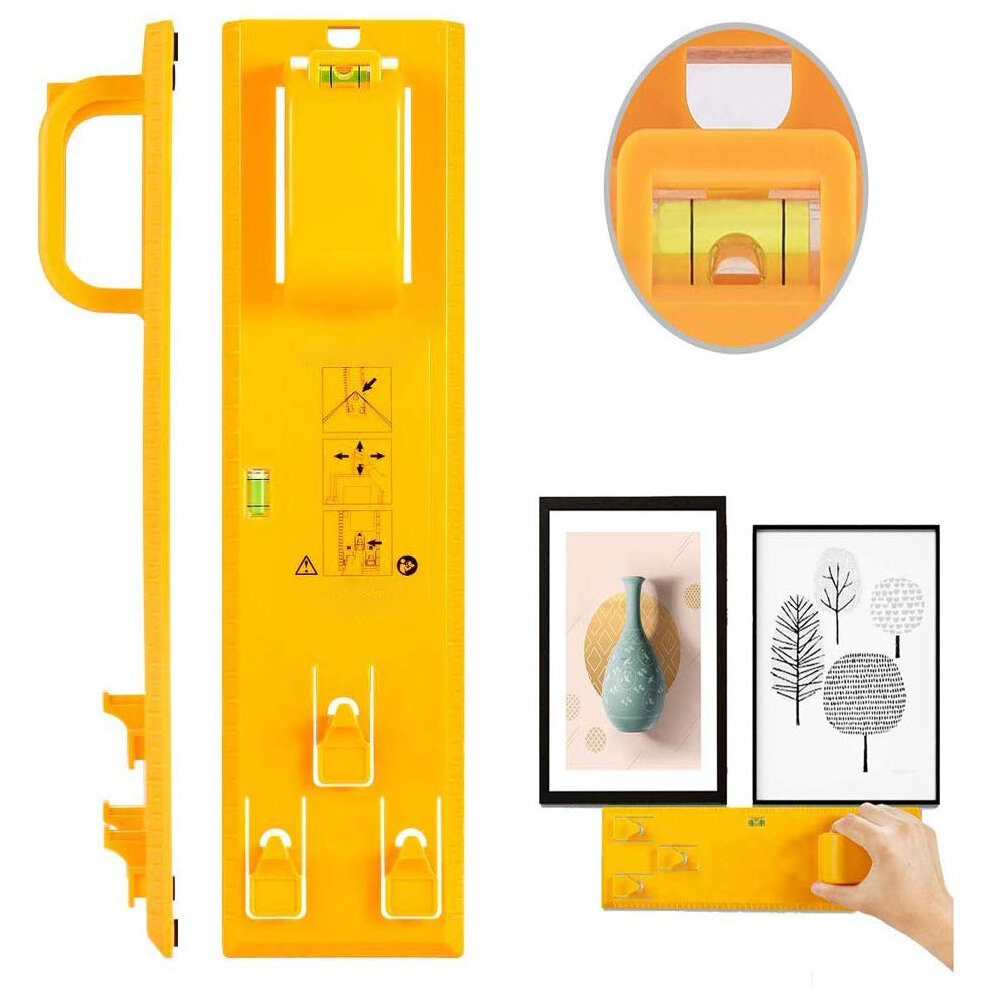 Drillpro Multi-function Level Ruler 34.9x9x4.9CM Bubble Level Measuring Tool Picture Frame Hanger