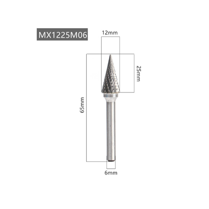 1PC MX1225M06 Head Tungsten Carbide Alloy Rotary File Tool Point Burr Die Grinder Abrasive Tool Drill Milling Carving Bit