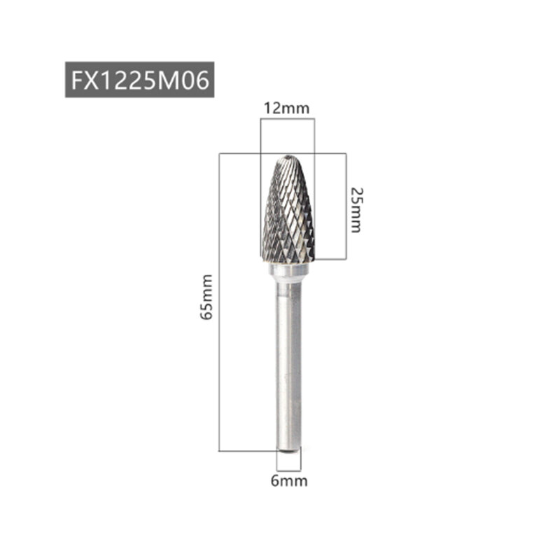 FX Type Head Tungsten Carbide Rotary File Tools Drill Milling Carving Bits Tools Point Burr Die Grinder Abrasive