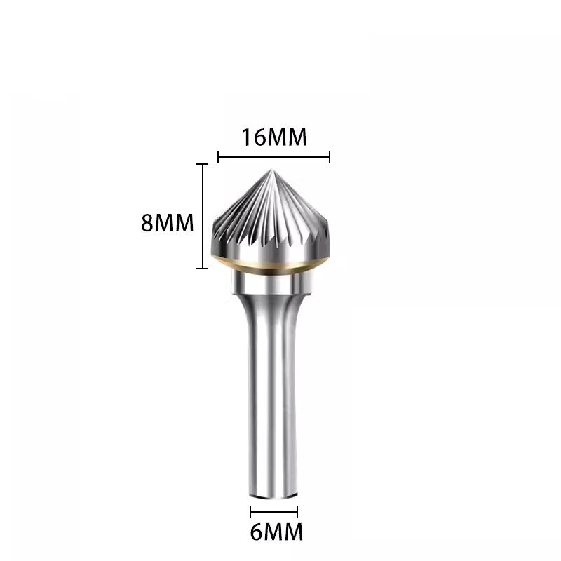 1pc K1608M06 Alloy Tungsten Carbide Grinding Head Wood Carving Tungsten Steel Rotary Cutting Tool