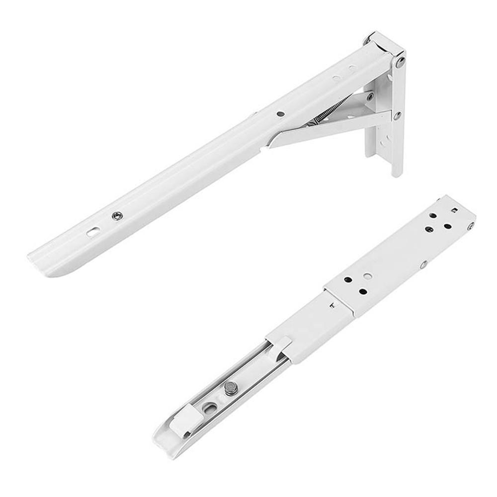 2pcs 8/10/12/14 Inch Folding Triangle Bracket Heavy Duty Steel L-Shaped Storage Wall Shelf Bracket