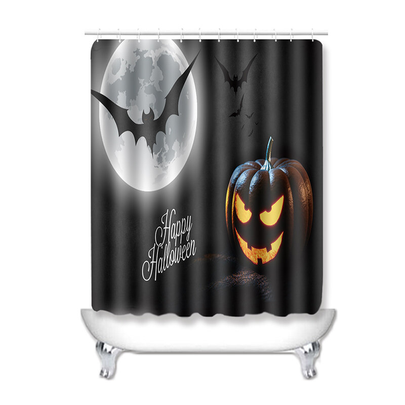 Halloween Shower Curtain Toilet Soft Velvet Non-slip Kitchen Mat Type 5 COD