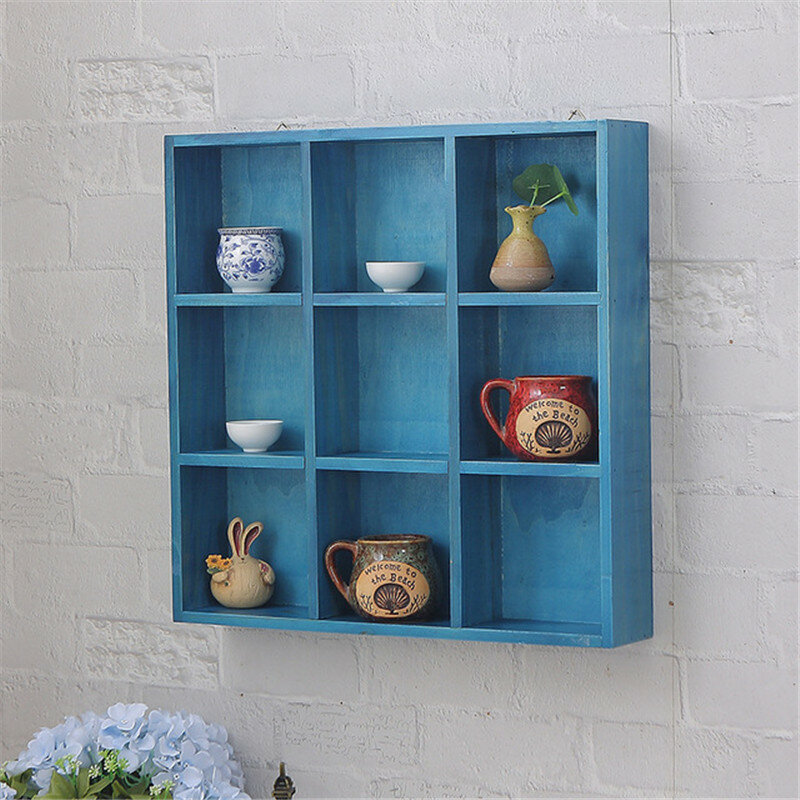 Wall Mounted Storage Shelf Wooden Hanging Shelf Wall Display Rack Holder COD