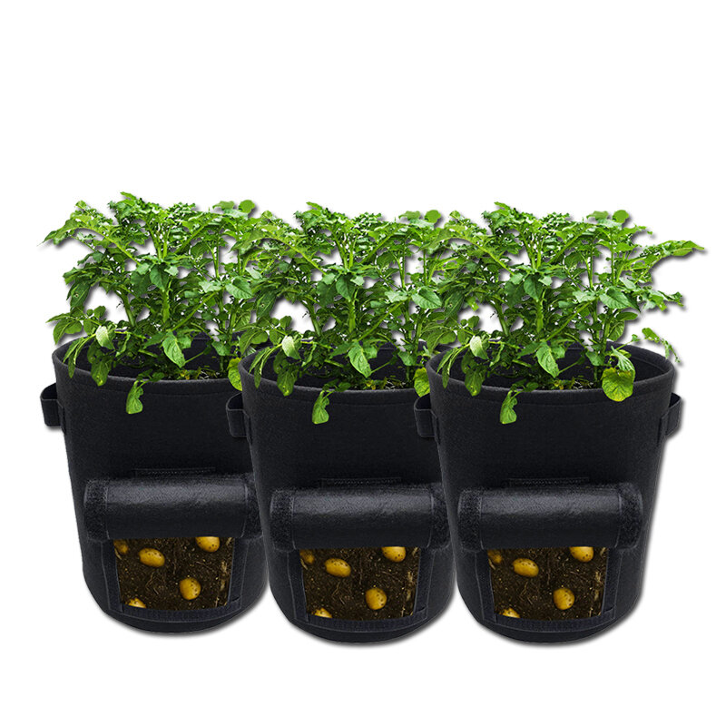 1/3pcs 26/38L Potato Grow Bag Vegetables Planter Bags Pot Growing Bags w/ Handle