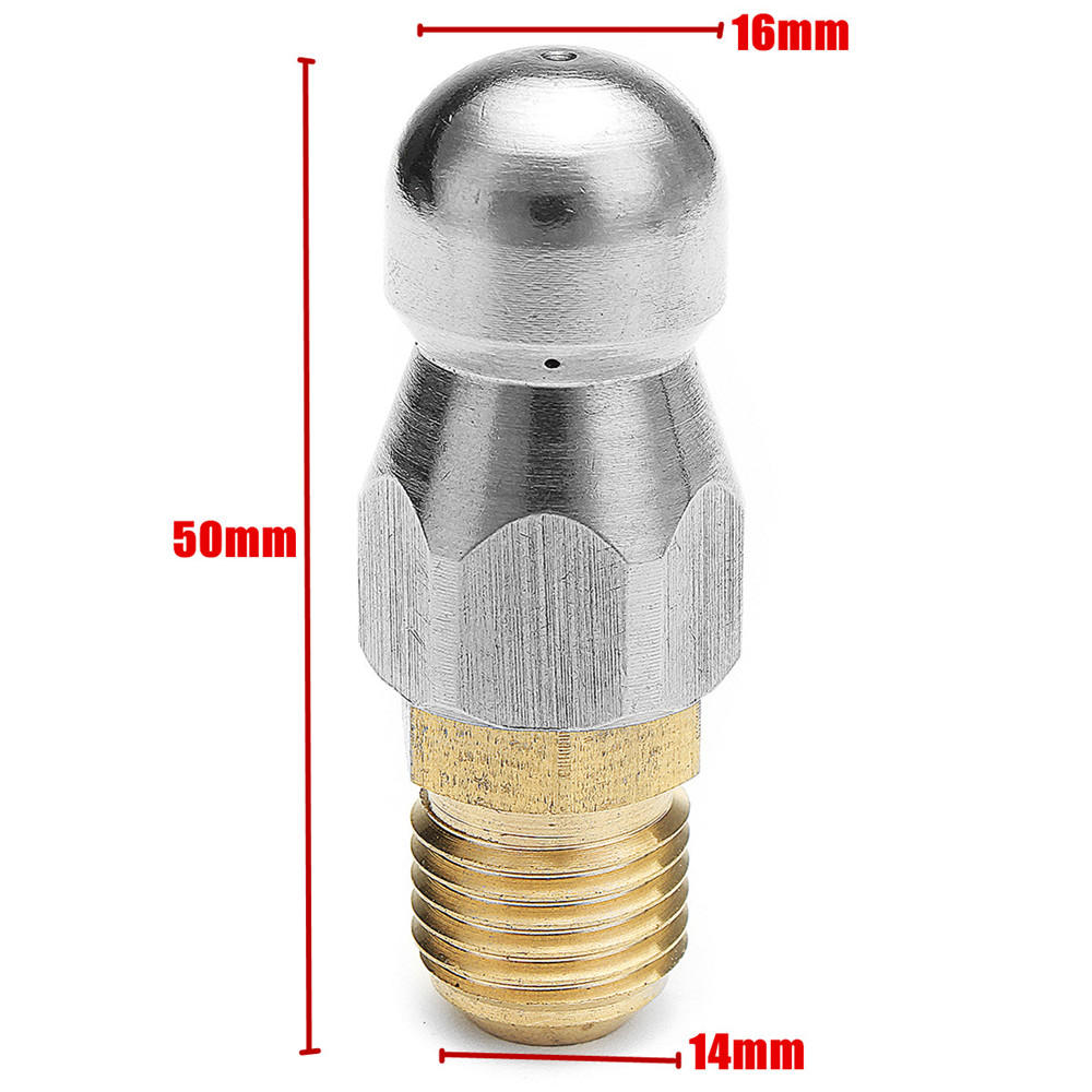 High Pressure Drain Nozzle 1 Front 3 Rear M14 Thread For Pipe Dredge Cleaning COD