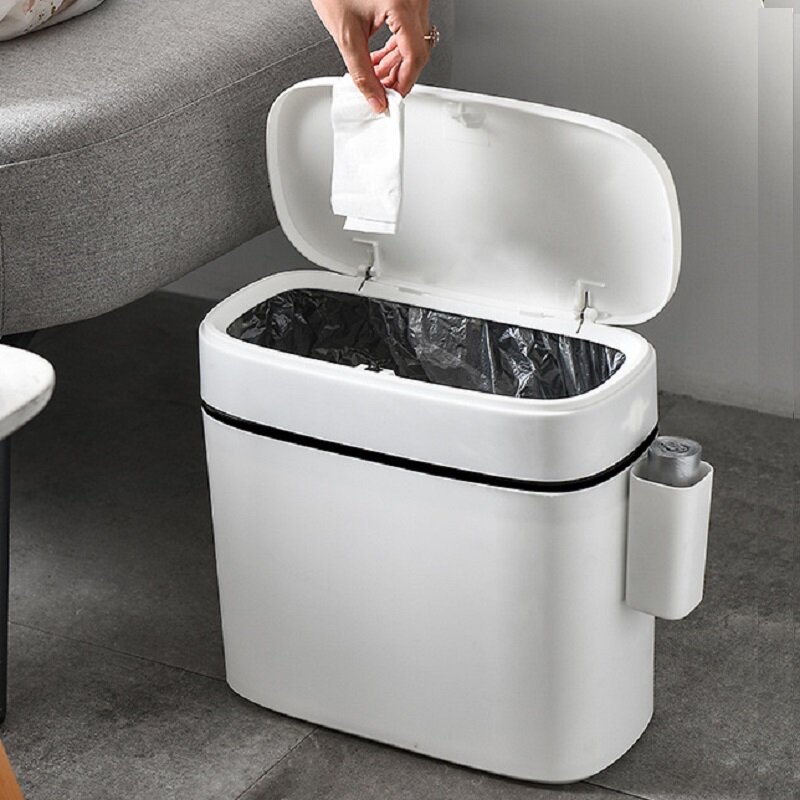 Multifunction Bathroom Trash Can Wastebasket Toilet Brush Toilet Garbage Bin Waste Dustbin Restroom