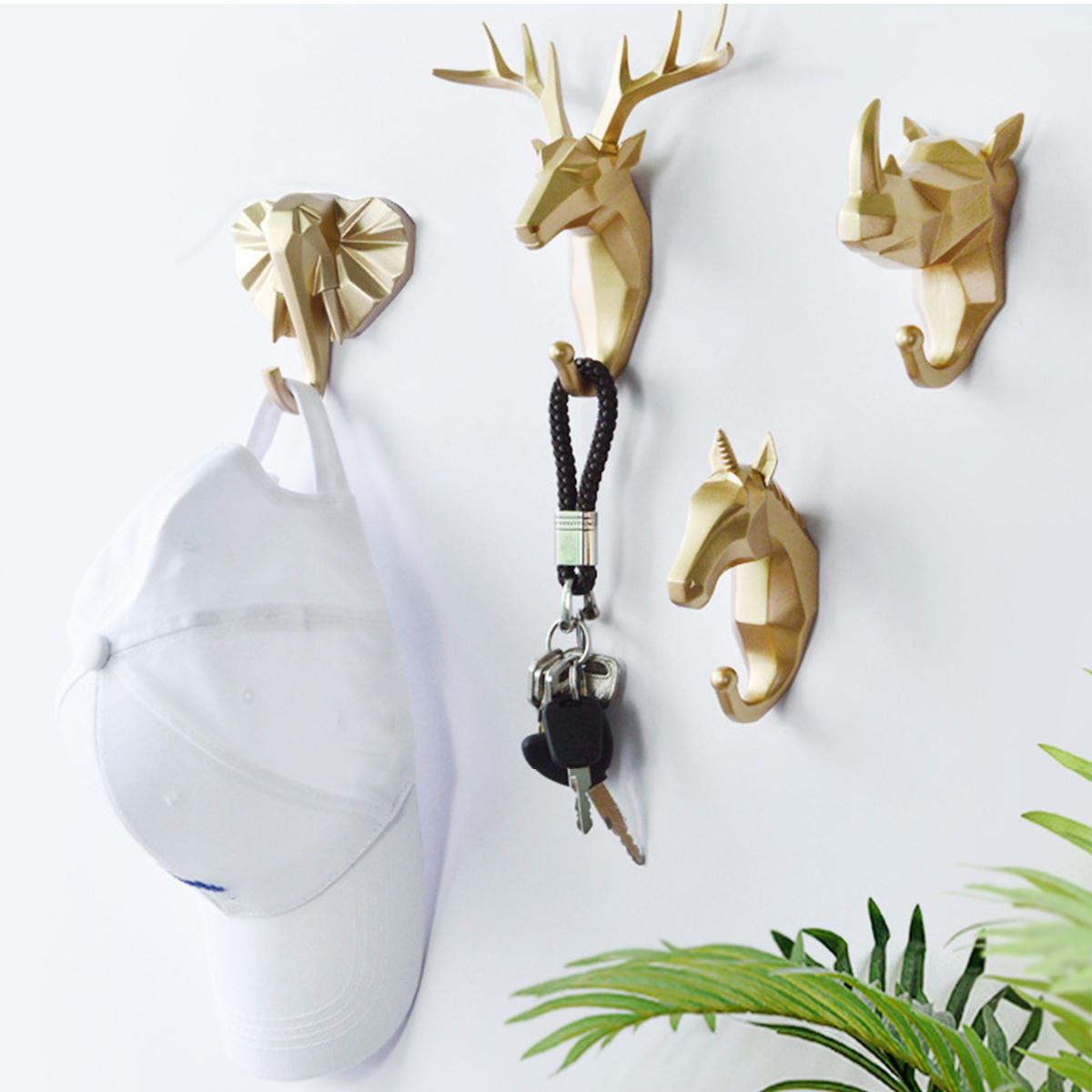 Simple 3D Coat Hook Holder Creative Animals Head Hanger Wall Mounted Craft COD