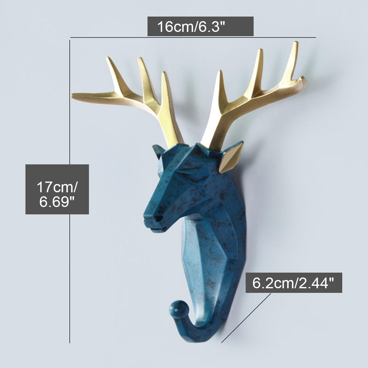 Simple 3D Coat Hook Holder Creative Animals Head Hanger Wall Mounted Craft COD