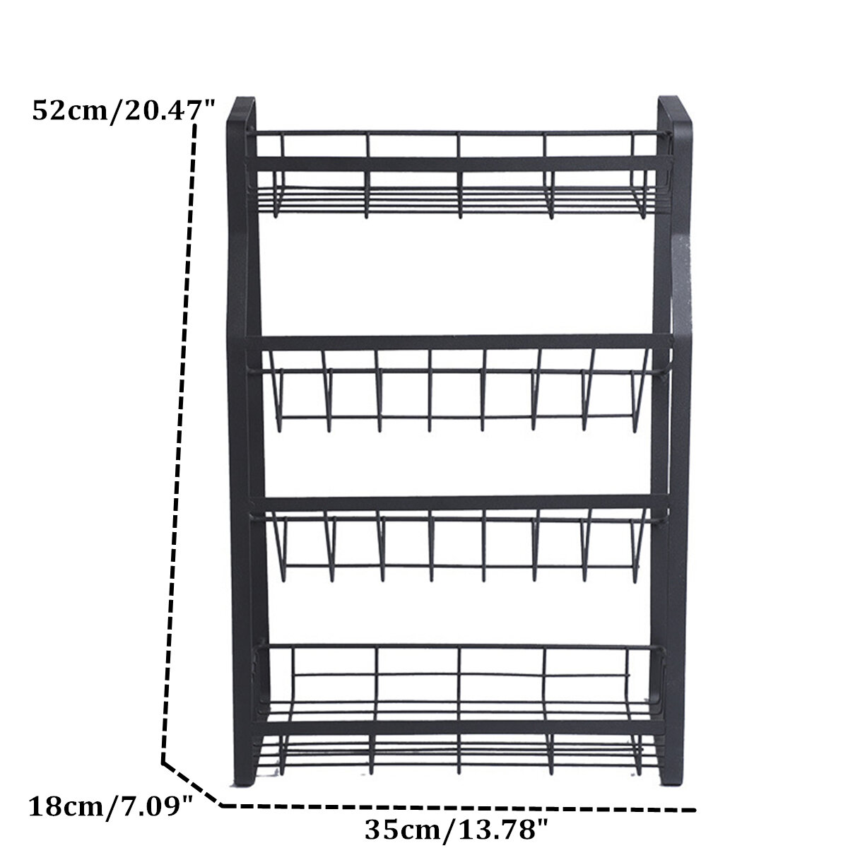 4 Tier Kitchen Spice Rack Standing Holder Jar Organiser Storage Spice Shelf COD